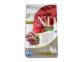 N&D Quinoa DOG Neutered Duck&Broccoli&Asp. Mini 2,5kg