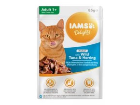 Iams Cat Adult tuňák a sleď v želé kapsa 85g