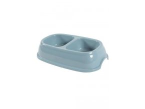 Miska plast dvojmiska kočka protiskluz 2x0,2l zelená Z