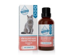 Ušní kapky Prevent pro kočky TOPVET 50ml