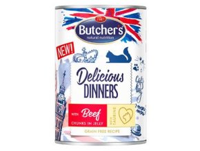 Butcher's Cat Delicious hovězí v želé konz. 400g