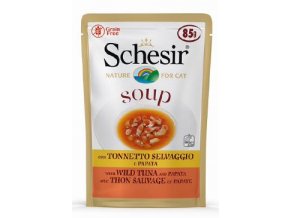 Schesir Cat kapsa Adult Soup tuňák/papája 85g