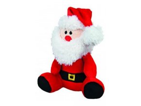 Vánoční hračka pes Santa se šálou plyš 20cm TR