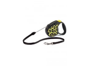 Vodítko FLEXI Safari leopard S lanko 5m/12kg žlutá