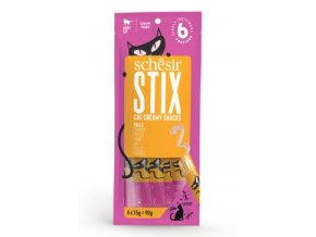 Schesir Cat pochoutka Stix Liquid Snack kuře 6x15g