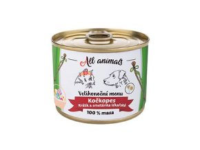 All Animals kočkopes Velikon.menu králík+smetánka 200g