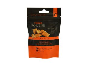 Fitmin For Life Lososové polštářky pamlsek pro kočky 50 g