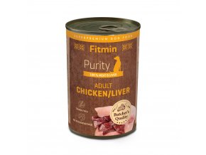 Fitmin Purity Konzerva kuřecí s játry pro psy 400 g