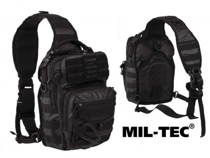 Jednopopruhový batoh Mil Tec Assault TACTICAL BLACK Small Čierny