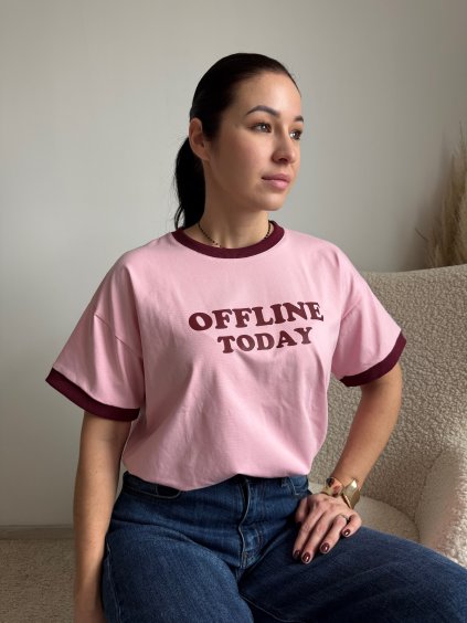 TRIČKO OFFLINE pink/burgundy