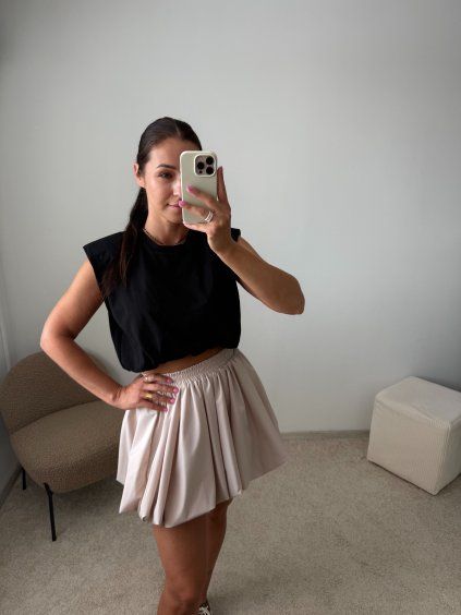 TRIČKO CROP black