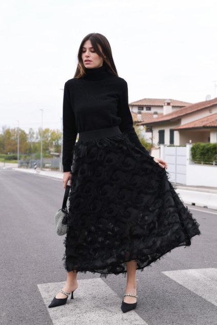 loriane jupe longue uni black 1