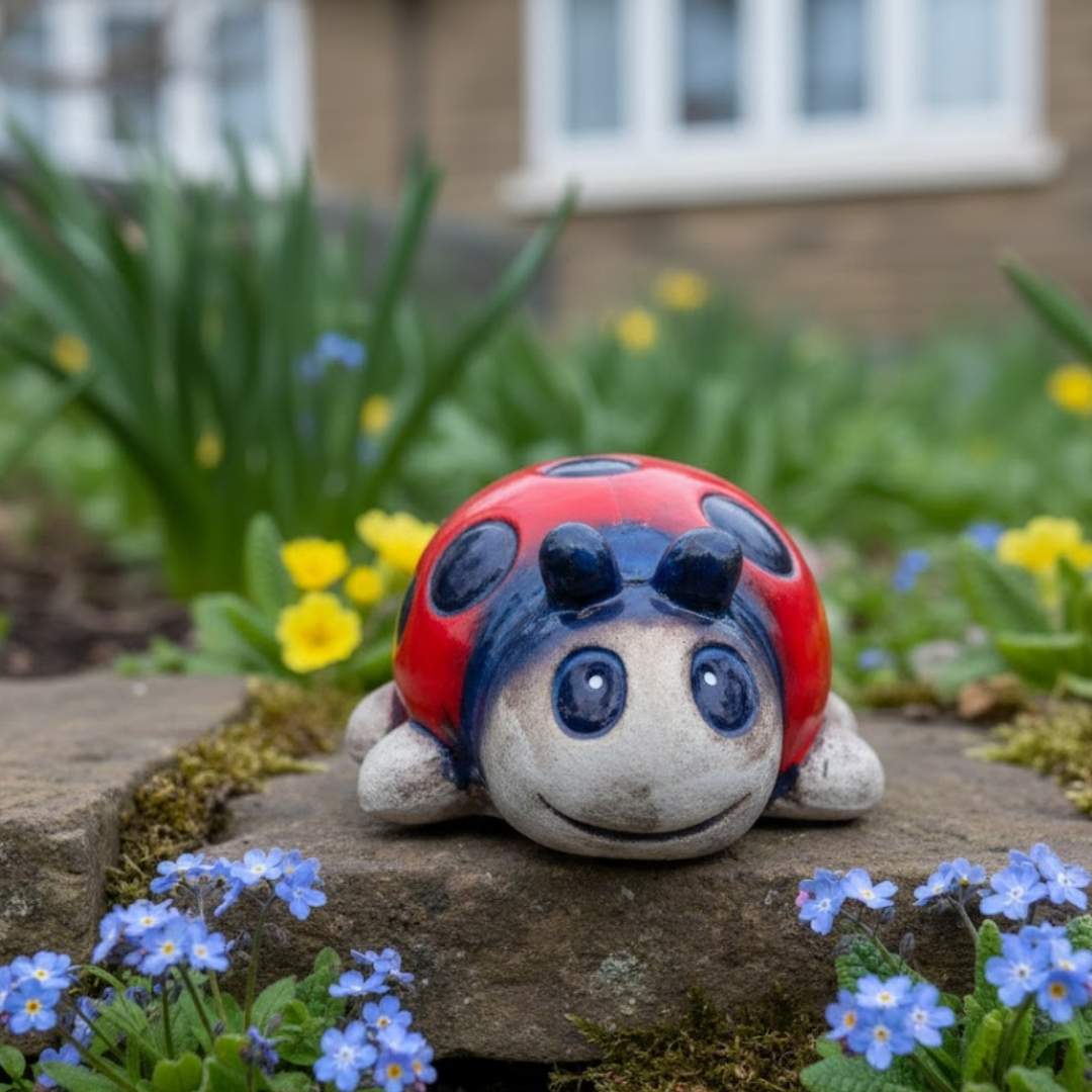 Beruška v jarní zahradě