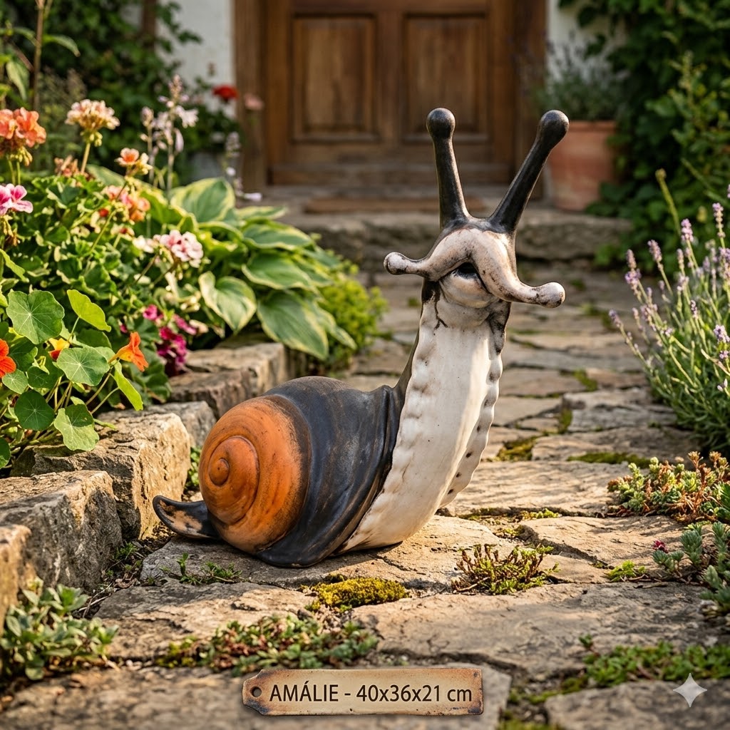 mrazuodolná keramická dekorace šnek Amálie jaro