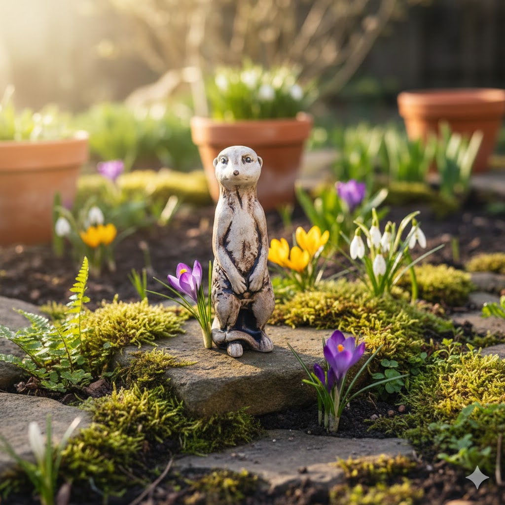 mrazuodolná keramická dekorace malá surikata jaro