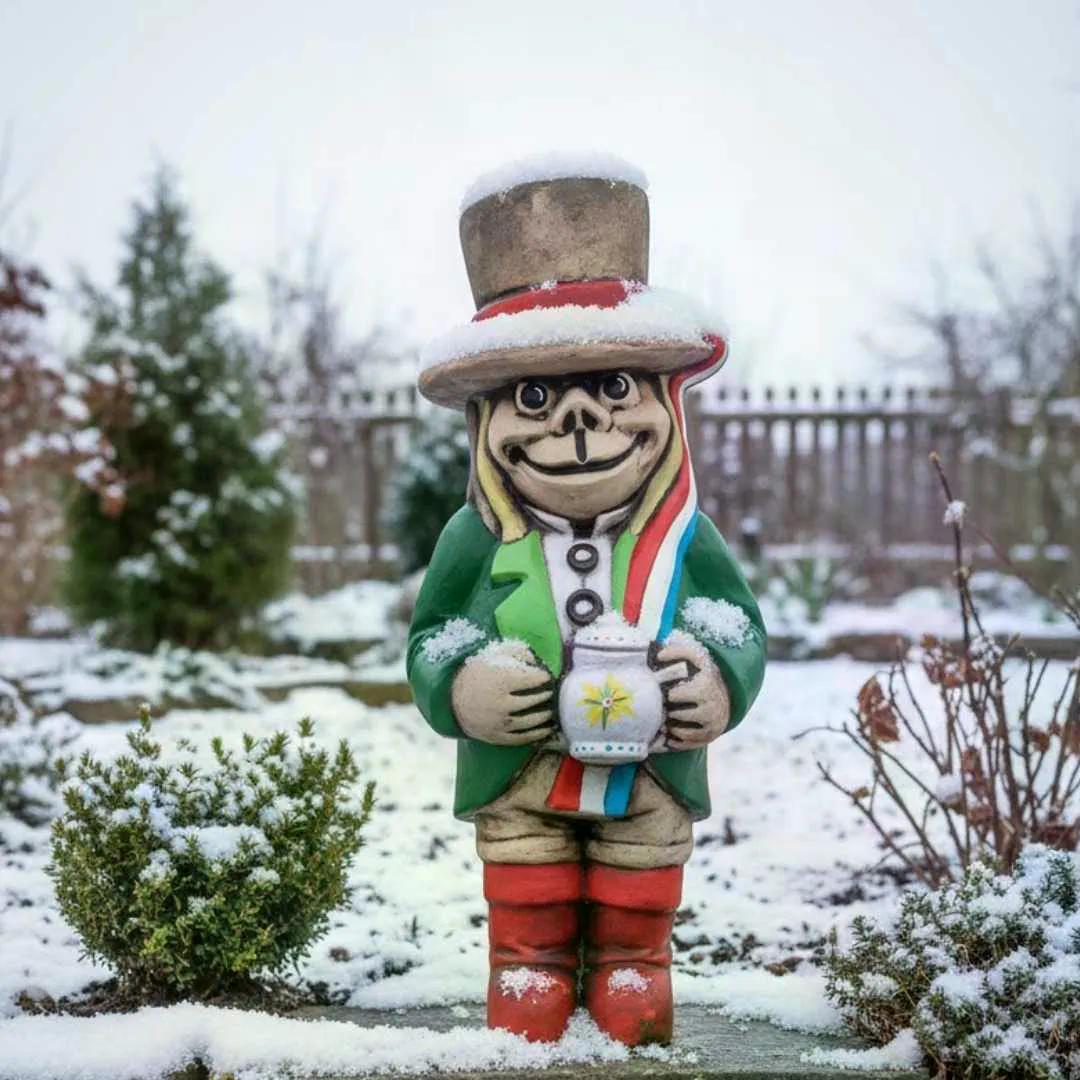 mrazuodolný keramický vodník v zimě