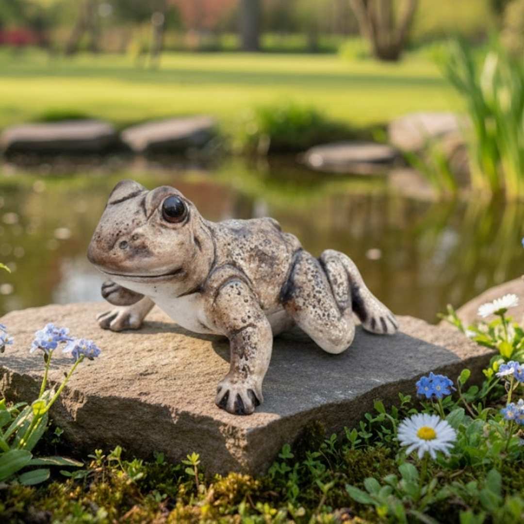 česká keramická dekorace žába na jaře