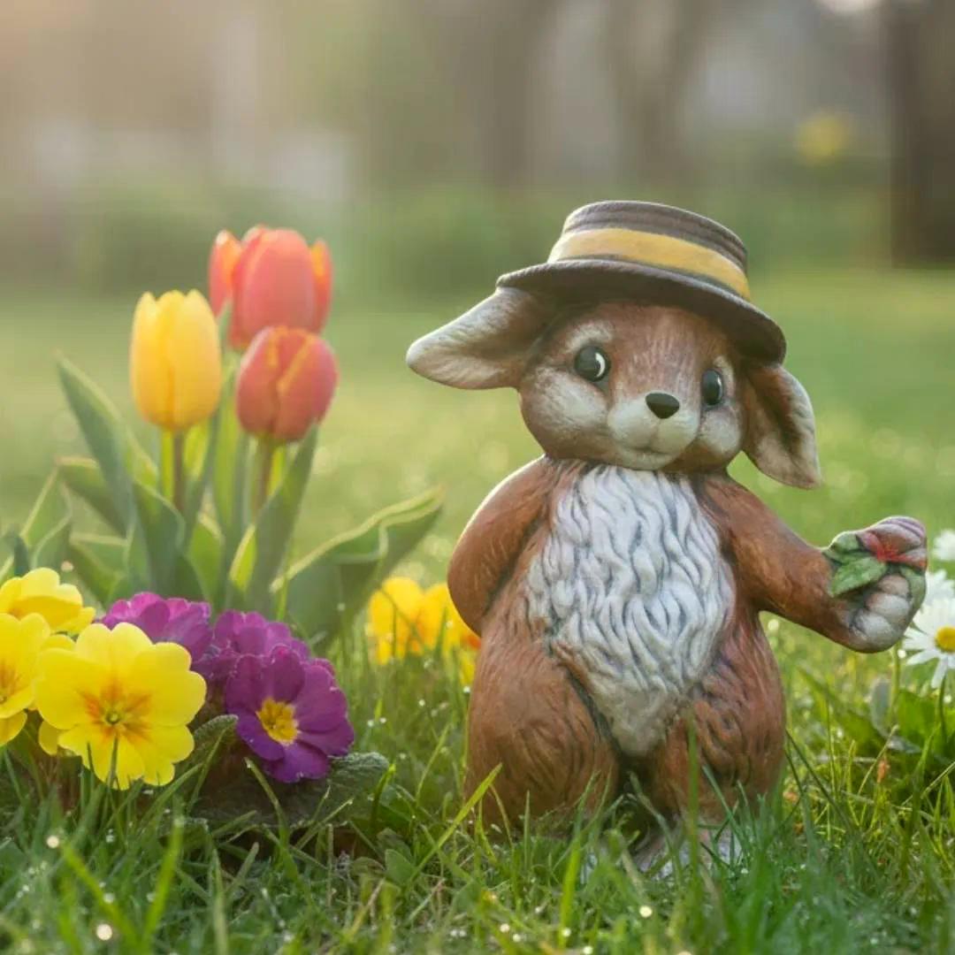 mrazuodolný zajíc Archibald v jarní zahradě