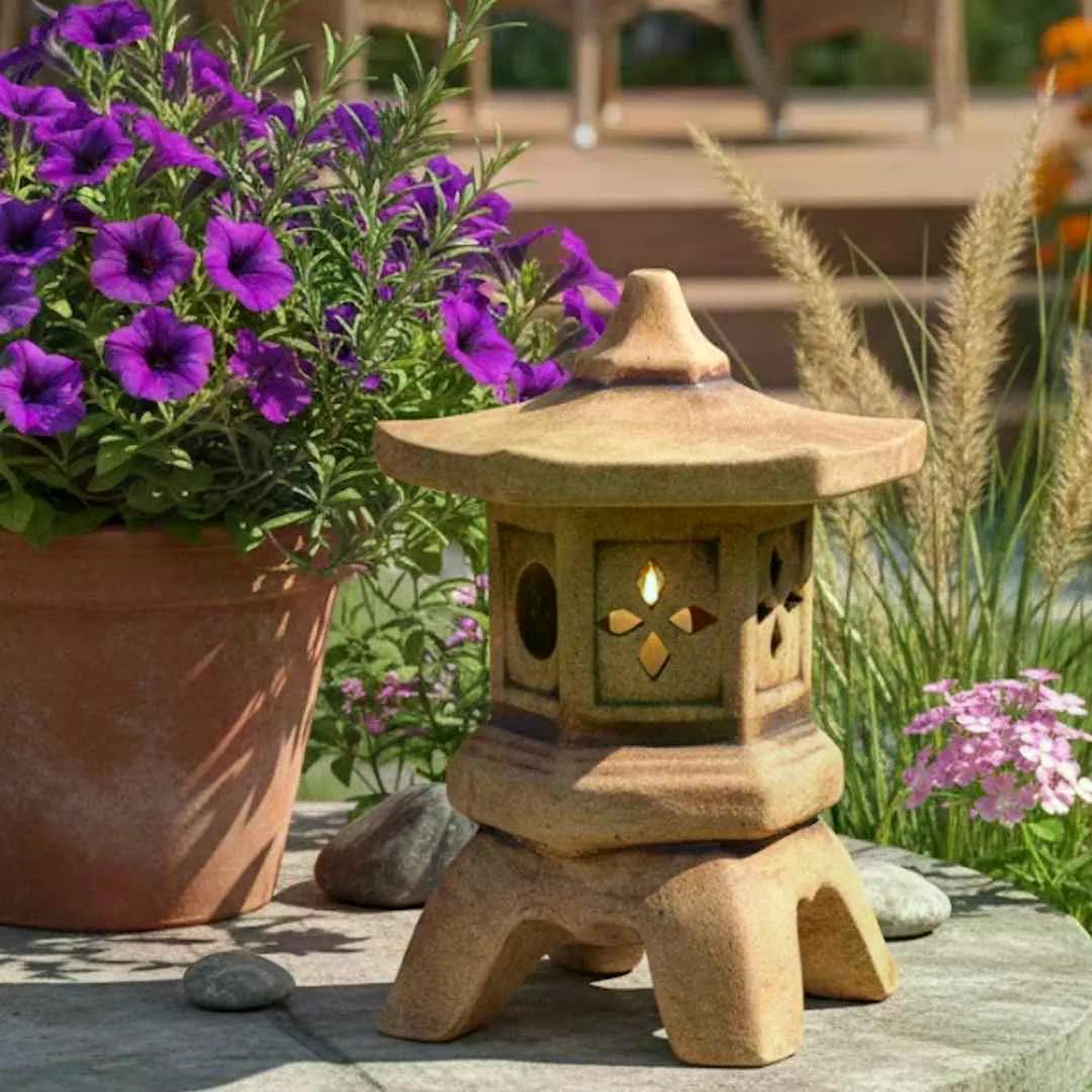 keramická lucerna v letním prostředí