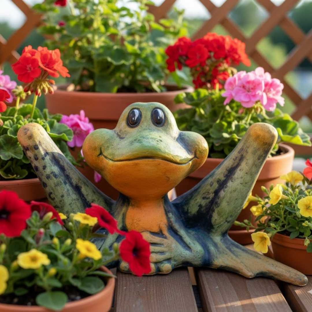 Zelená žába Žabža v detailu