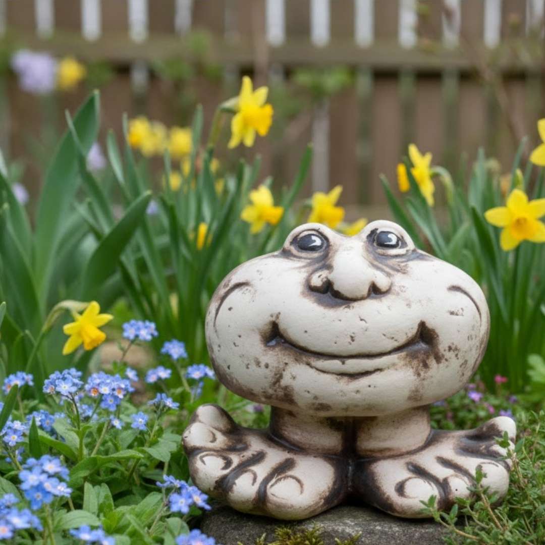 Noháč na nožičkách v jarní zahradě