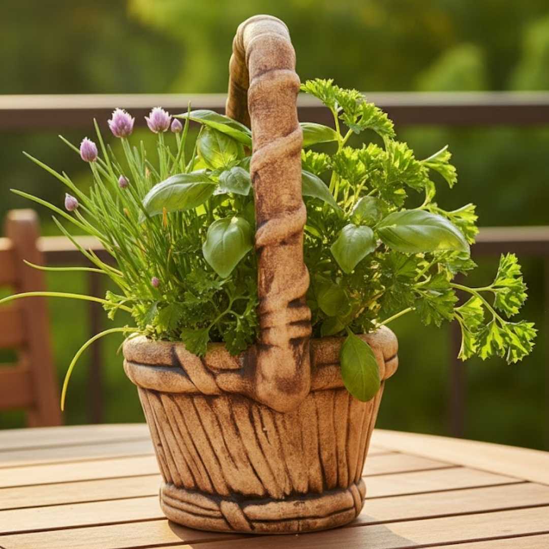 Detail keramického košíku