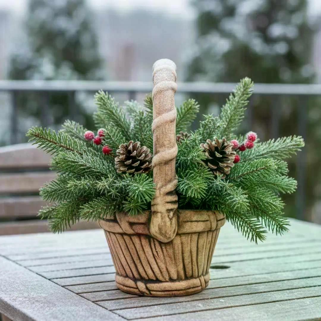 Zimní dekorace košík