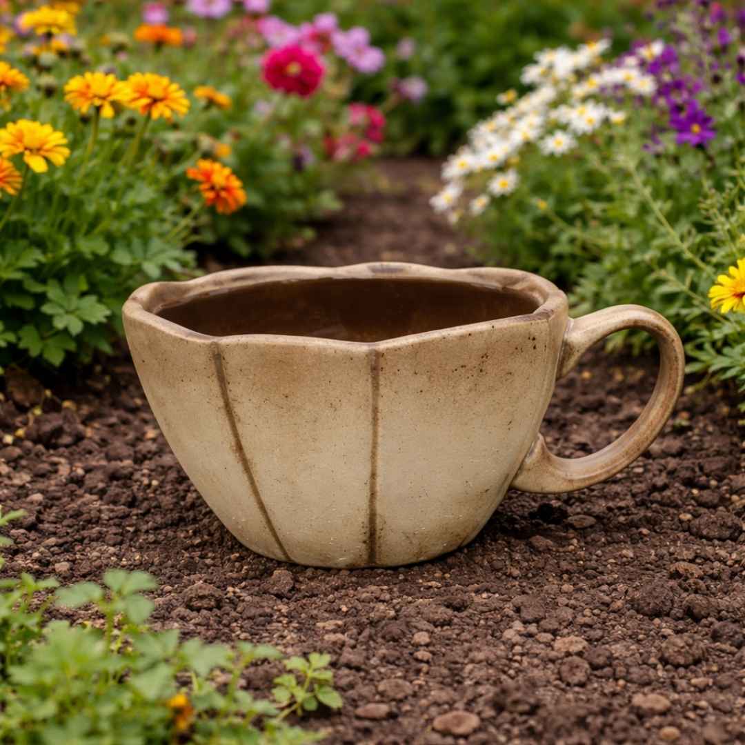 Detail českého keramického hrnku