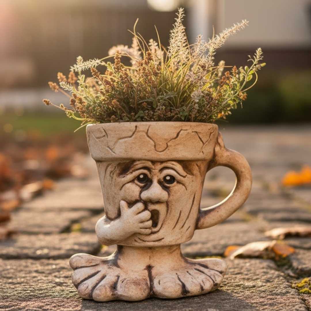 Detail květináče v podzimním aranžmá