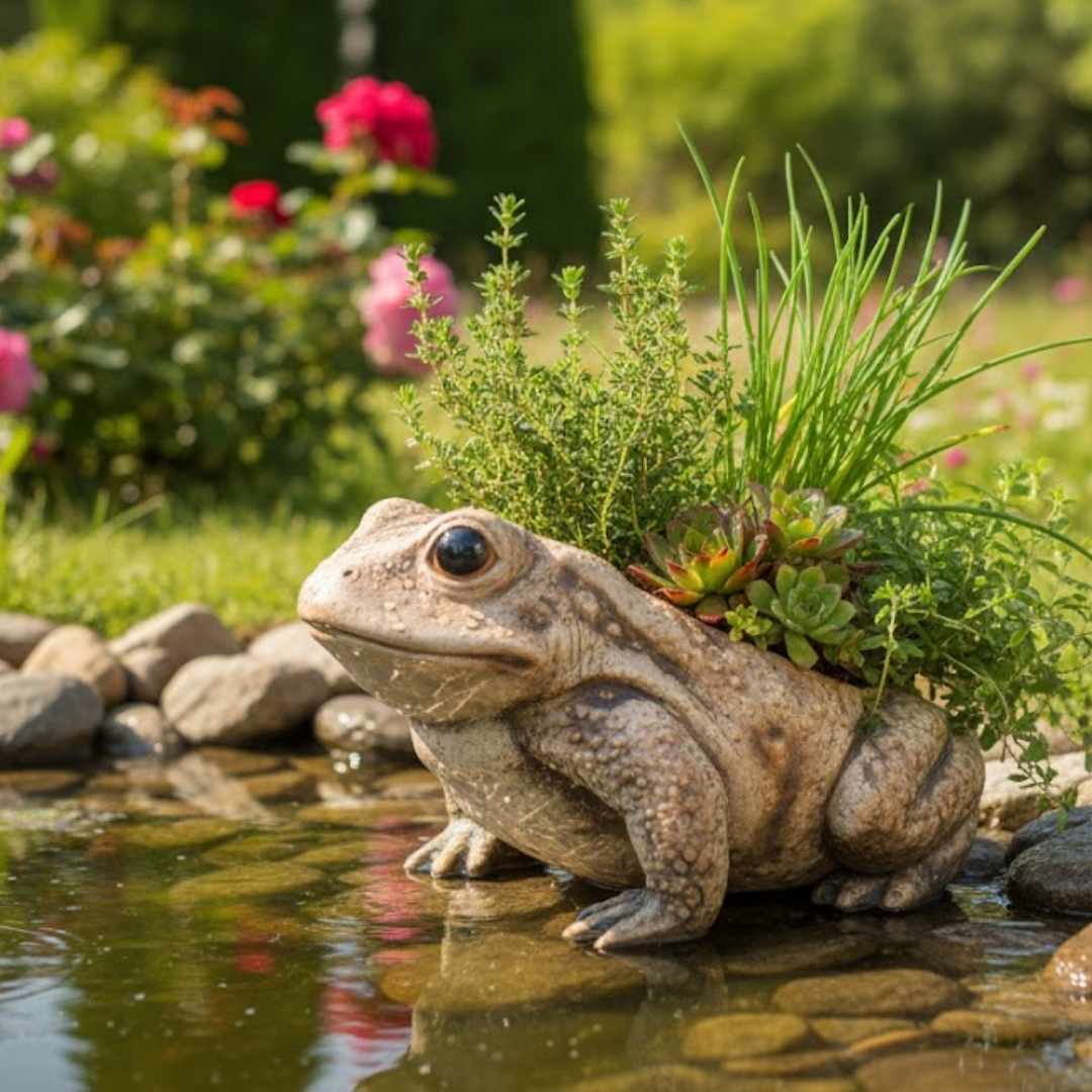 Žába Kuňka s letní výsadbou u vody