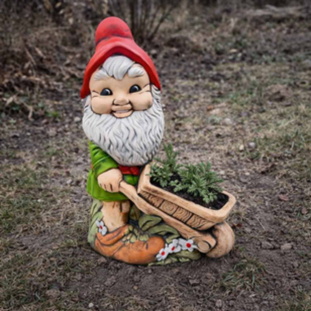 zadní pohled na trpaslíka Rudlu