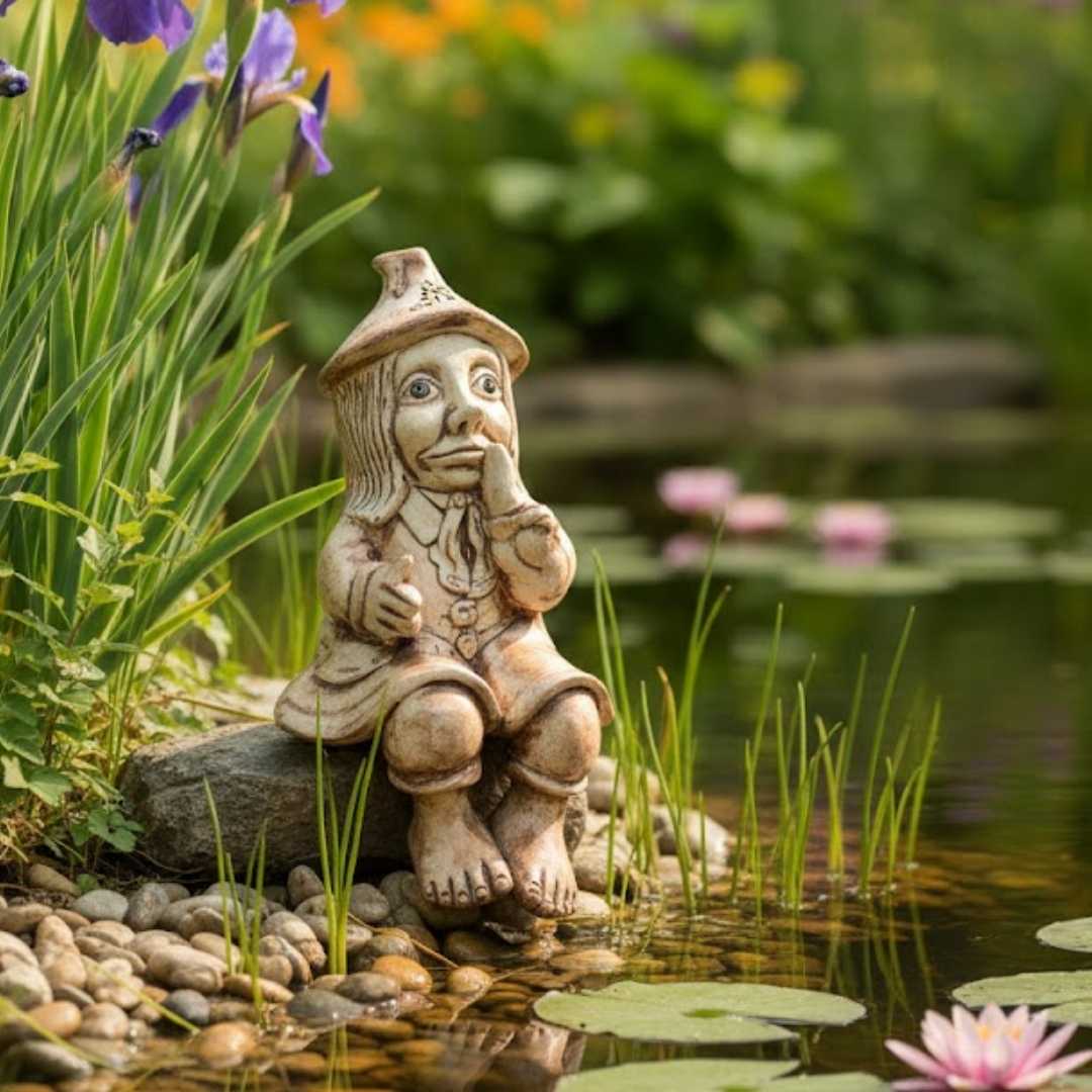 keramický vodník Kebule u jezírka