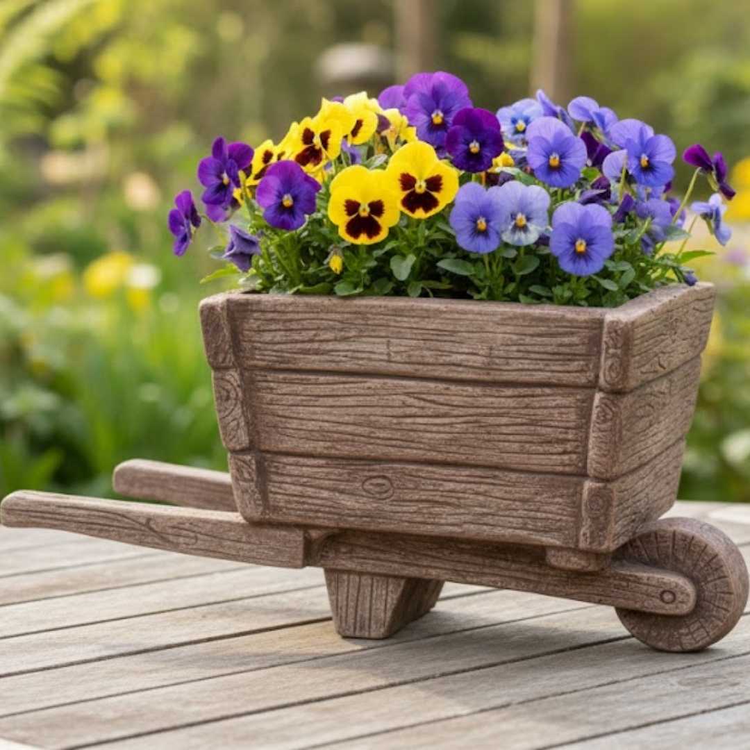 Keramický vozík Forman s květinami