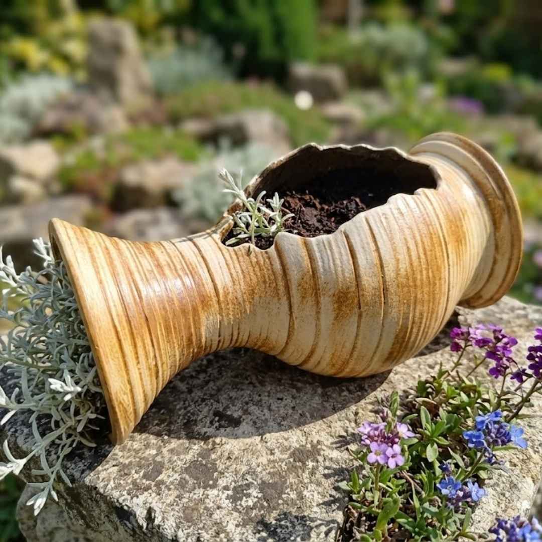 Ležící džbán na skalce