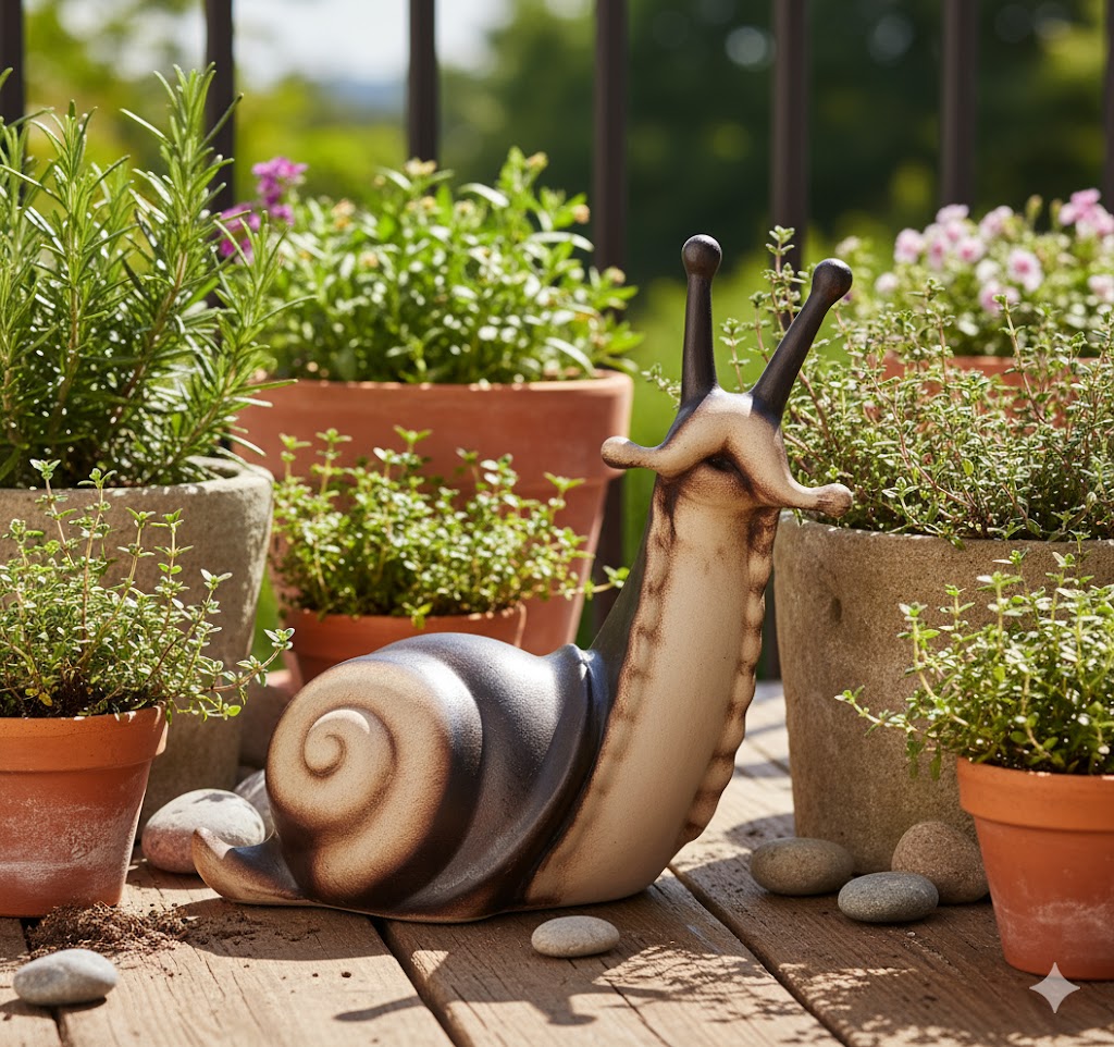 mrazuodolná keramická dekorace šnek Helix léto