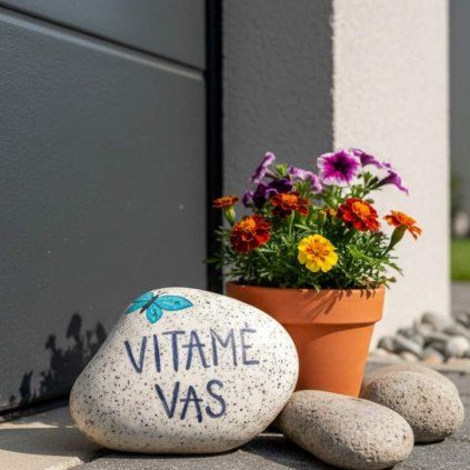 keramicky vitaci kaminek leto