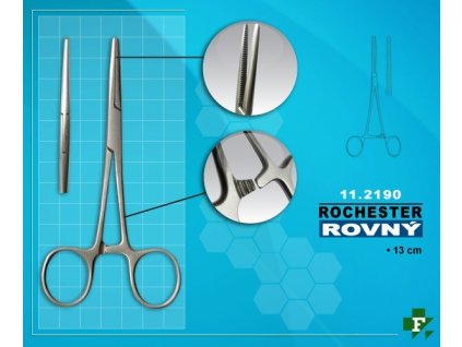 Svorka na cévy (peán) Rochester (Typ 13cm rovný -F- 11.2190)