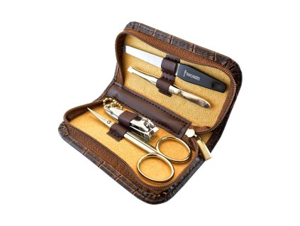 vyr 80218 MAGNUM manikurni set pouzdro imitaci krokodyli kuzi 4 dilny open white