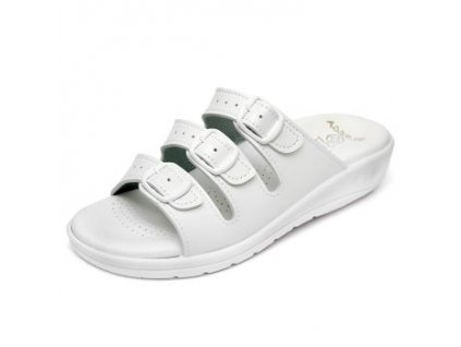 Dámský třípáskový pantofel 147 Bílá (Ostatní Bílá, Rozměr 36)