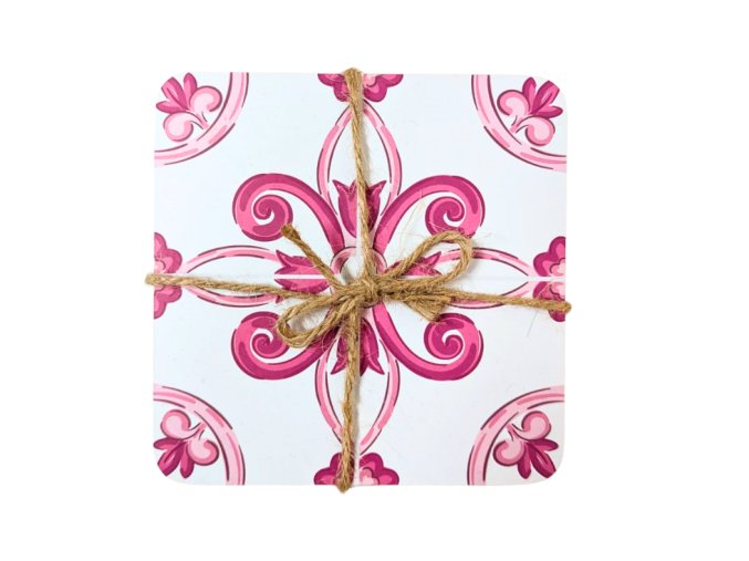 Papírové podtácky se vzorem azulejo -korek -2 ks