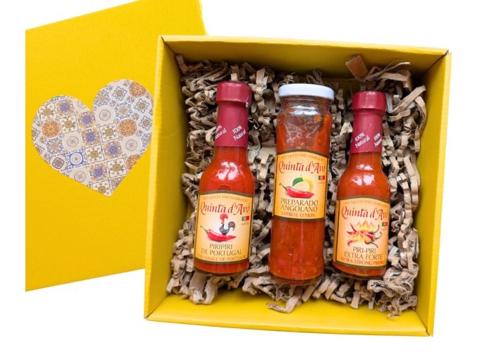 Dárková krabička pálivých omáček- 3x piri-piri MIX