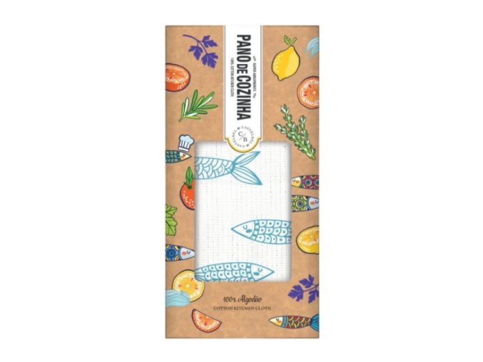 Bavlněná kuchyňská utěrka se sardinkami Castelbel