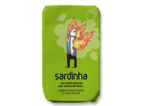 Portugalské sardinky lehce uzené v pikantním olivovém oleji -120 g