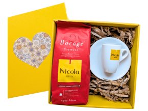 dárková krabička ZRNKOVÁ káva Nicola 250 g s hrníčkem