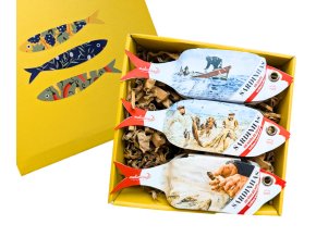 Dárková krabička  konzerv - SARDINKY- Biosaber