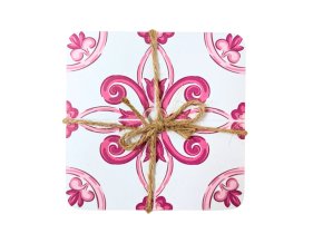 Papírové podtácky se vzorem azulejo -korek -2 ks