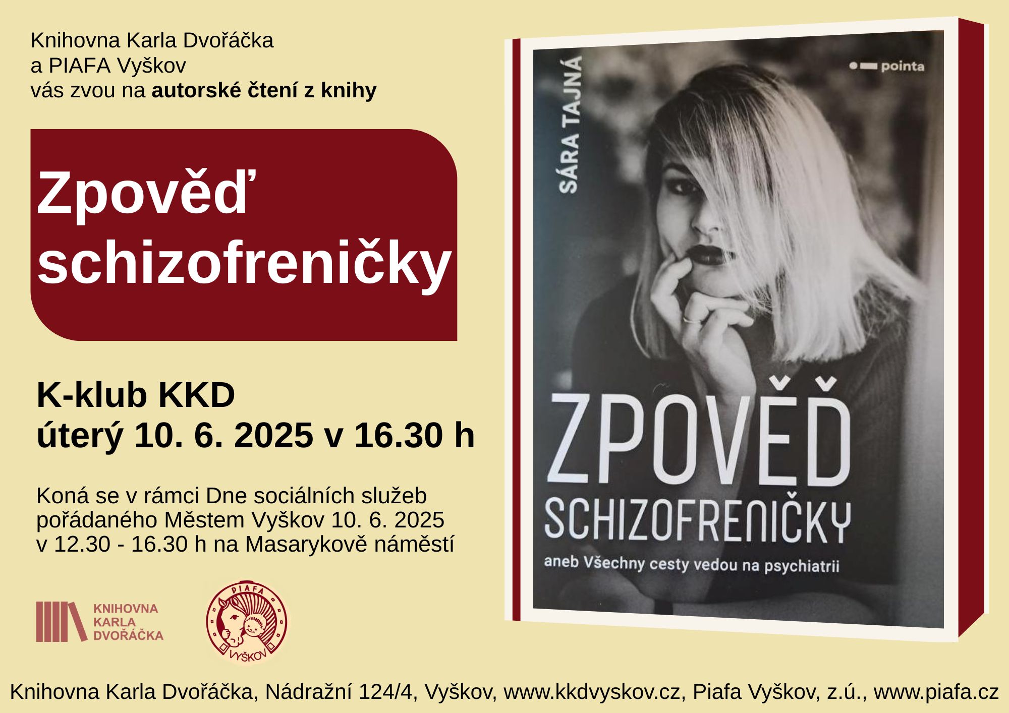 Autorské čtení v KKD Vyškov v rámci Dne sociálních služeb