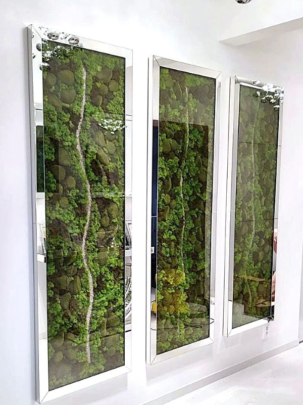 Originálne obrazy s machom a dekorácie v zkadlovom prevedení.