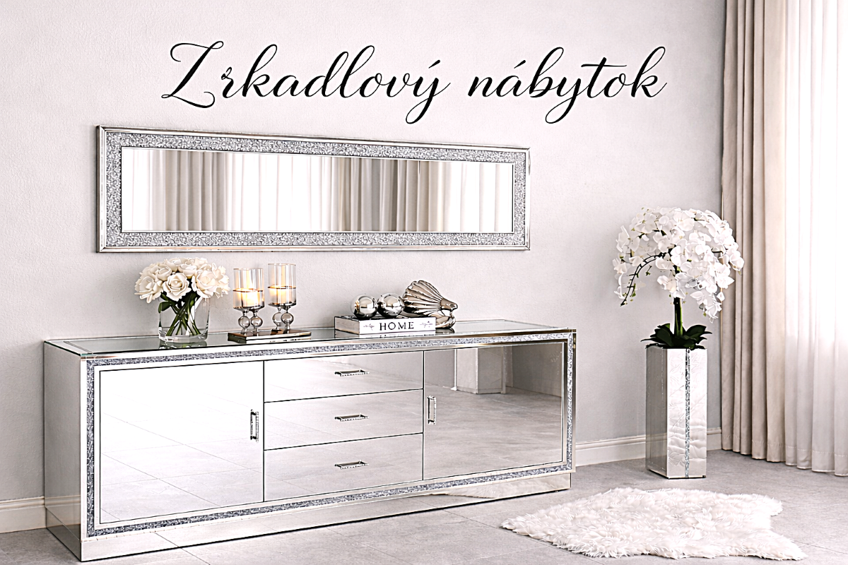 Zrkadlový nábytok z našej dielne – ručne vyrábané konzoly, stolíky, komody a vitríny, ktoré dodajú interiéru lesk, harmóniu a nadčasovú eleganciu. Po prijatí vašej objednávky začíname výrobu konkrétne pre vás, s dôrazom na precízne spracovanie a každý det