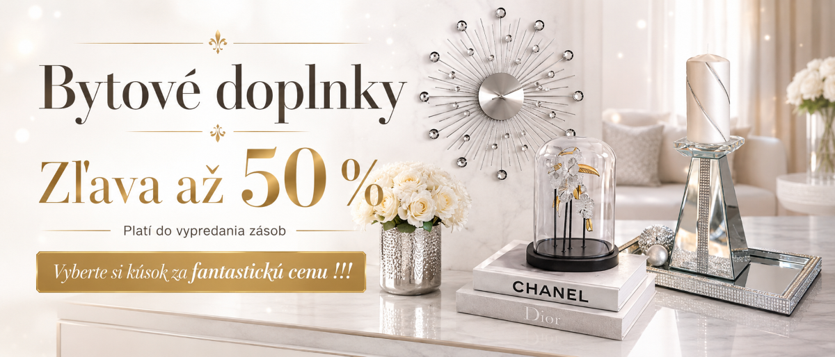 Bytové doplnky so zľavou až 50 %